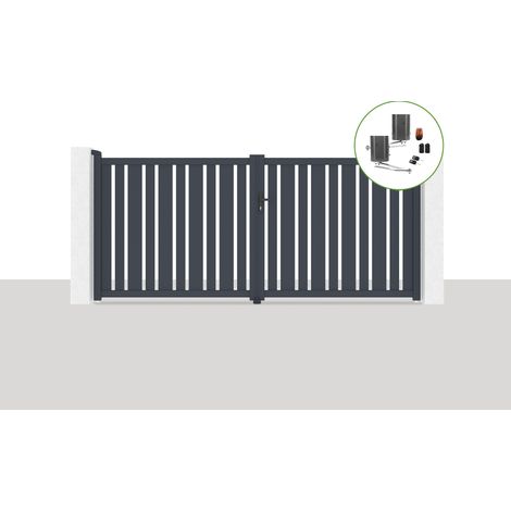 Pack portail battant électrique 350x160cm VEYMONT + Motorisation BUNKER B500 (1/5)