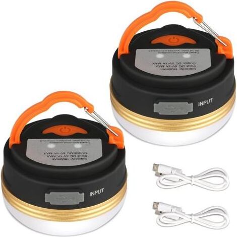PA Lanterne de Camping,lumières de Tente Rechargeable Batterie, Base Magnétique[2 Pack] (1/5)