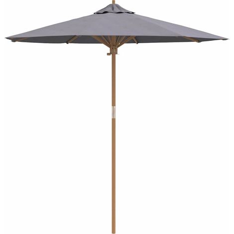 Ombrellone da giardino rotondo 270 x 260 cm stile minimalista leggero pratico in bambù grigio scuro 020058247