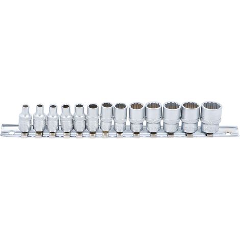 Juego de llaves de vaso 12 caras entrada 6,3 mm (1/4") 4 - 14 mm 13 piezas (1/4)