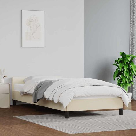 Estructura de cama con cabecero sin colchón crema 90x200 cm vidaXL (1/5)
