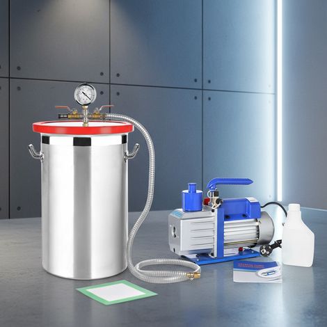 Melko SET Vakuumkammer 27,7L + 127 l/min Vakuumpumpe Industriepumpe Klimaanlage 