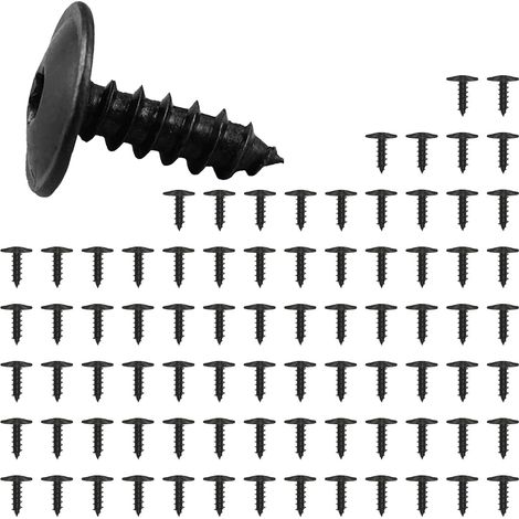 Lot de 80 Vis Autoperceuse pour Metal, Vis Auto-taraudeuses pour Carrosserie de Voiture, Vis Torx, M5 x 16 mm, Noires (1/5)