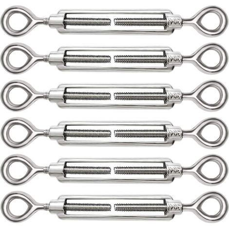 6 tendeurs M5 réglables en acier inoxydable 304 avec œillet pour tendeur de câble, accessoires pour tendeur de câble en acier. (1/5)