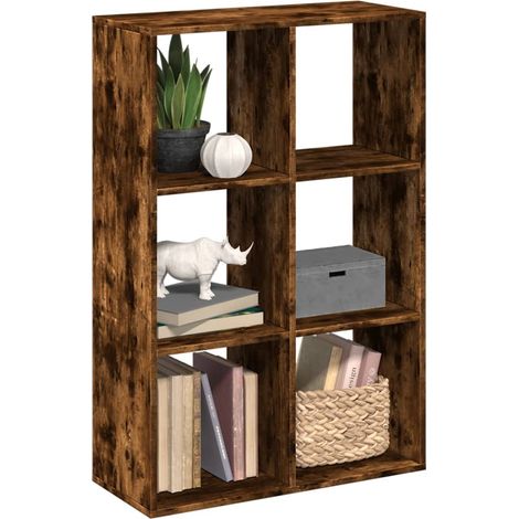 Room Divider Bookcase Smoked Oak 69.5x29x103.5 cm Engineered Wood vidaXL
