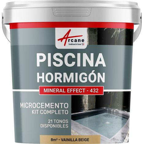 Kit microcemento color gris topo para piscina de hormigón