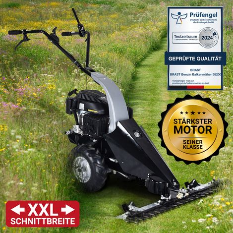 BRAST Balkenmäher Benzin 3,5kW(4,8PS) mit Antrieb Schnittbreite 97cm Luft-Bereifung mit Geländeprofil Rasenmäher Hochgrasmäher 196ccm (1/10)