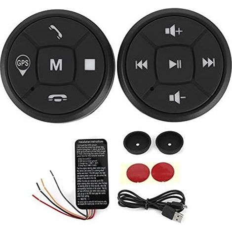 Bouton Média Télécommande pour Volant Portable sans Fil Bluetooth Voiture Télécommande,Bouton Commande Volant I30, GPS Commandes Au Volant (1/5)