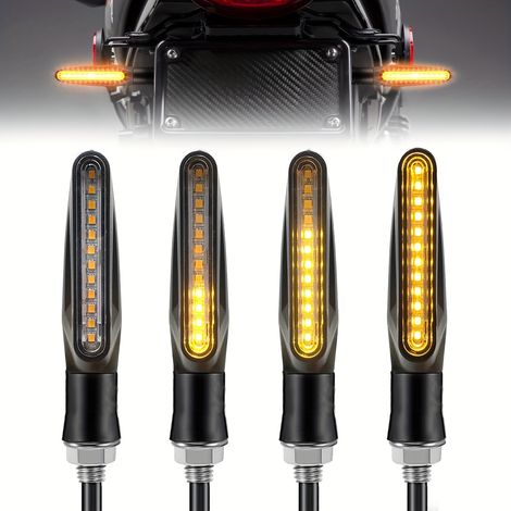 indicatori di direzione a LED per moto, 12V super luminosi, indicatori di direzione anteriori e posteriori, indicatori di direzione gialli (1/4)