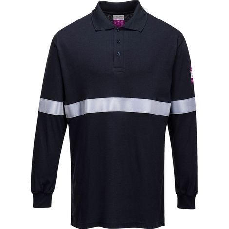 Polo a maniche lunghe antistatico Navy 3XL