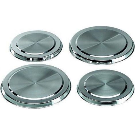 Cache-plaques De Cuisiniere - Inox - 2 X 17 Cm Et 2 X 21 Cm - Pour Plaques De Cuisson - Lot De 4