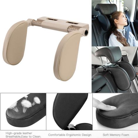 Oreiller de siège auto en forme de U réglable pour dormir et voyager, soutien latéral de la nuque pour siège auto (1/5)