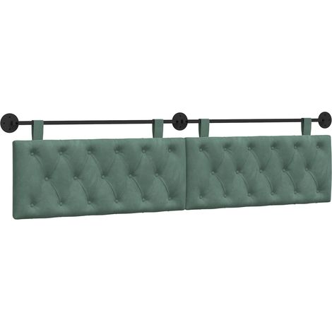 Testiera  Testata del letto sospesa Con luce LED Verde Mare Velluto (1/5)