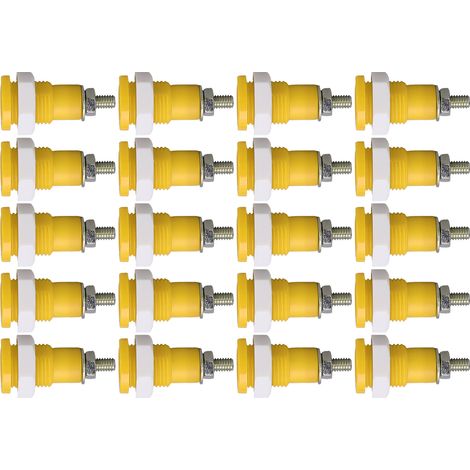 Lot de 20 prises bananes 4 mm, bonne transmission, usage intensif, excellente fabrication, accessoires de connexion électrique, jaune