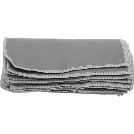 10 chiffons microfibres réutilisables pour lunettes, nettoyants anti-poussière, entretien optique, gris, lot de 10 (1/5)
