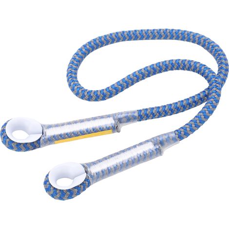 Longe de secours professionnelle pour l'escalade, boucle de sécurité œil-à-œil pour corde de rappel (bleue, 80 cm) (1/5)