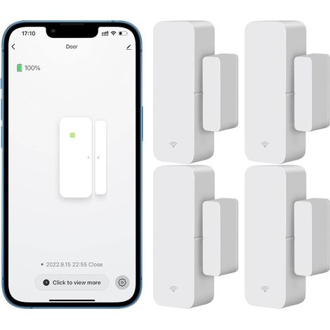 4 Capteur De Porte Wifi Tuya, Alarme Temps Réel, Compatible Alexa Google, Sécurité Maison (1/5)