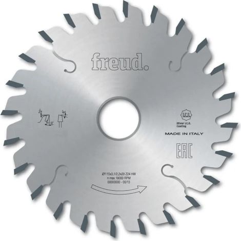 Cuchilla de incisor extensible estándar FREUD – Ø120 2,8-3,6 AL22 Z12+12 – F03FS02488 – LI16M AB3