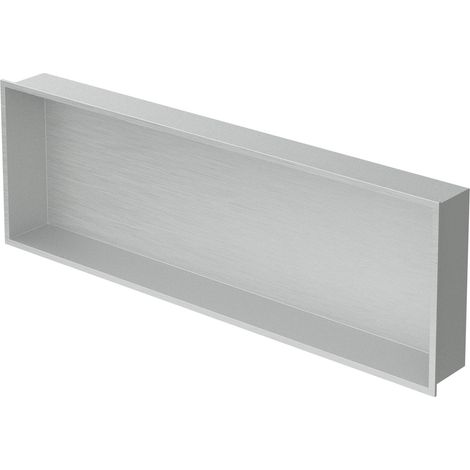 Luxebath – Niche de douche encastrée murale 90x30x10 cm – Acier inoxydable brossé – Étanchéité 100 % – Rangement shampooing et savon – Montage vertical/horizontal