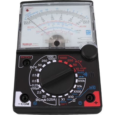 Multimètre analogique ampèremètre voltmètre ohmmètre avec sondes matériel pédagogique outil de dépannage YX‑360TRE‑L‑B avec buzzer (1/5)