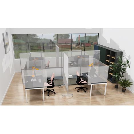 Bureau individuel réglable en hauteur avec encoche Producteo (1/5)