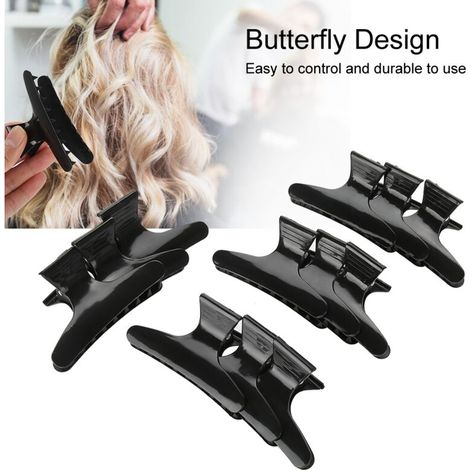 12 schwarze Schmetterlingshaarspangen zum Zusammenbinden und Halten der Haare – Haaraccessoire (1/5)