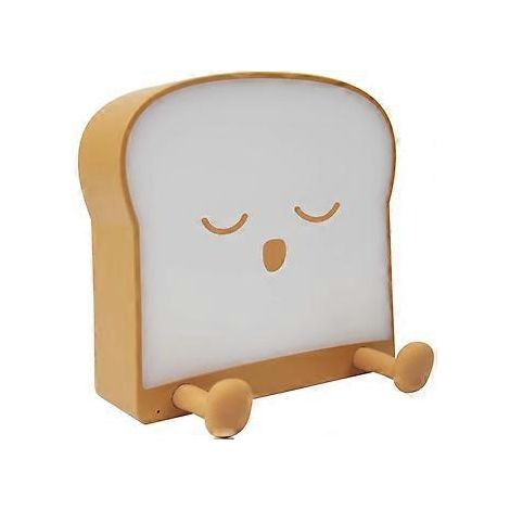 Toast-Nachtlicht mit USB-Ladefunktion und Timer für Mädchen und Jungen (Snooze Face)