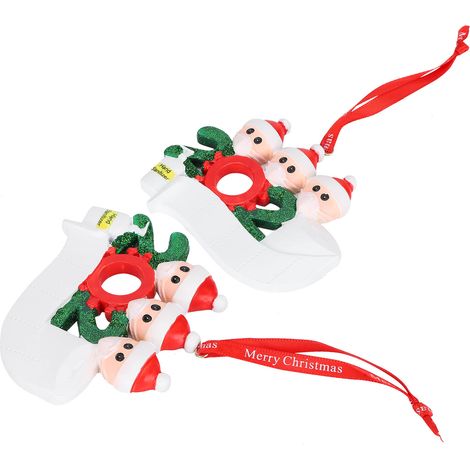 2 Ornements de Noël Personnalisés avec Couverture Visage, Décoration Murale Familiale pour Cadeaux Festifs (1/5)
