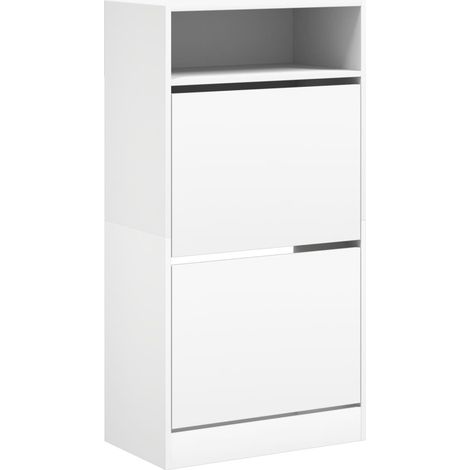 Zapatero mueble para entrada pasillo y salón 60 x 34 x 116 cm madera de ingeniería blanca 020021480 (1/5)