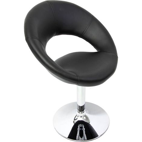 Design sedia Palermo sala pranzo girevole lounge elegante ecopelle 50x60x82cm nero