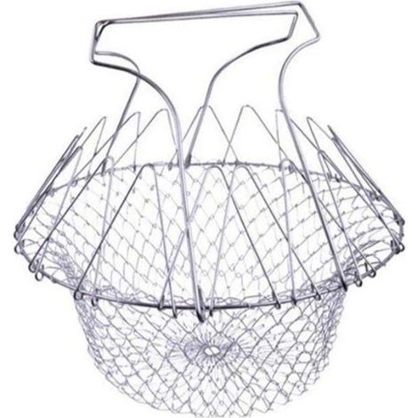 Faltbarer Salatkorb, Durchmesser: 22,5 cm, Edelstahl, LIA4818 - Faltbarer Salatkorb, Durchmesser: 22,5 cm, Edelstahl, LIA4818 (1/5)