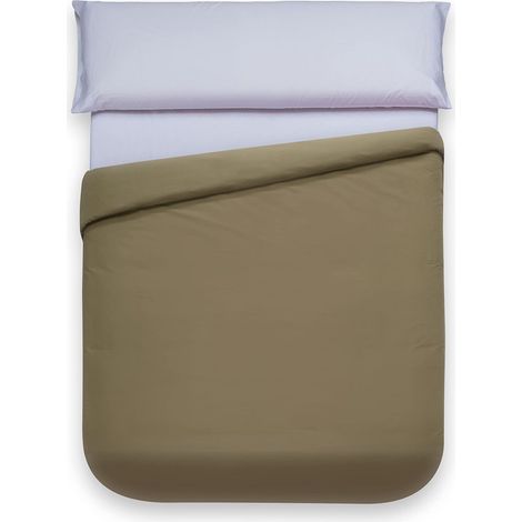 Housse de Couette Mixte Vert Olive 100% Percale de Coton, lit de 90 cm (1/3)