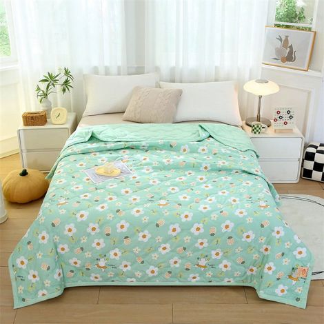 Couette Légère - 100 % Coton - 100 x 150 cm - Pour Été Sieste Voyage - Double Face Lavable - 500 g (1/5)