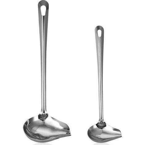 Cuillère à Sauce - 2 Pièces - Acier Inoxydable - Bec Verseur Pratique - Service Précis (1/4)