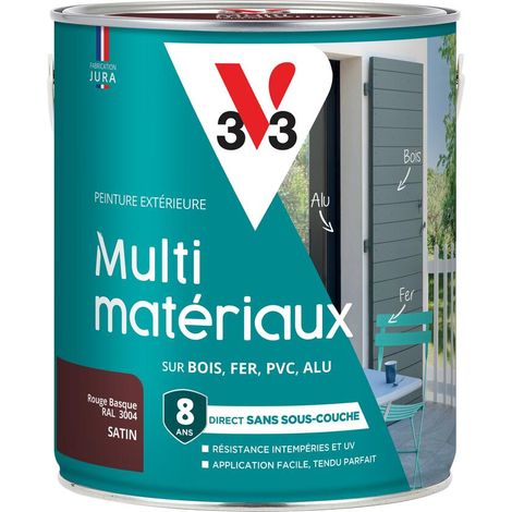Peinture extérieure Multi-matériaux V33 Rouge Basque satin 2,5L
