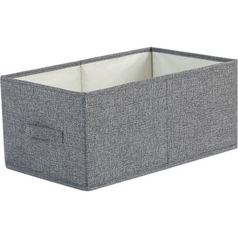 Graue, faltbare Aufbewahrungsbox 47x34x21cm, Kleiderschrank-Organizerkorb mit zwei Griffen, kompakte Aufbewahrungstruhe für den Kleiderschrank (1/5)