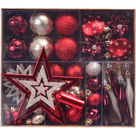 Adorno Para Árbol De Navidad - Set De 58 Piezas En Forma De Bola Estrella Corazón Y Copo De Nieve - Plástico Duradero - Para Decoración Doméstica Y Eventos (1/5)