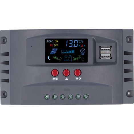 Contrôleur solaire MPPT + éclairage 12V/24V avec écran couleur LCD, chargeur solaire photovoltaïque pour éclairage, entrée 250V 20A (1/5)