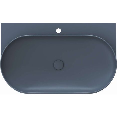 Ravak Yard - Lavabo 81x50 cm, senza troppopieno, foro per miscelatore, Deepsea Blue XJX07280000 (1/5)