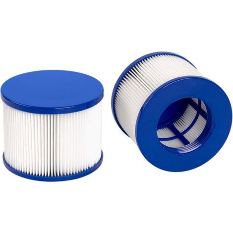 Lot de 2 cartouches filtre bleu/blanc compatibles Aquaparx, Ospazia, G Spa, jacuzzi et piscine, remplacement nettoyage (1/5)