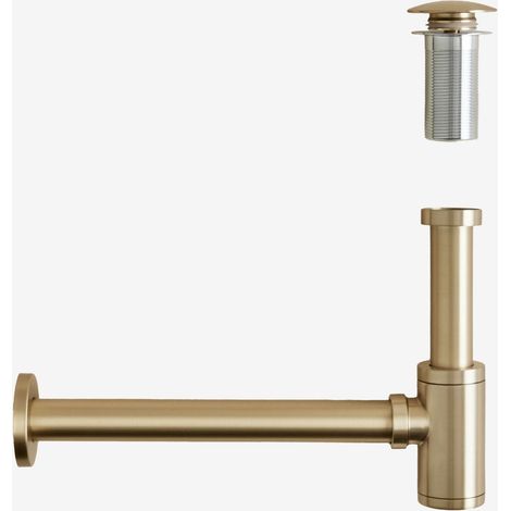 Set de sifón de lavabo en acero inoxidable Bibur y válvula de desagüe para lavabo tipo Click-Clack Orveta SKLUM (1/5)