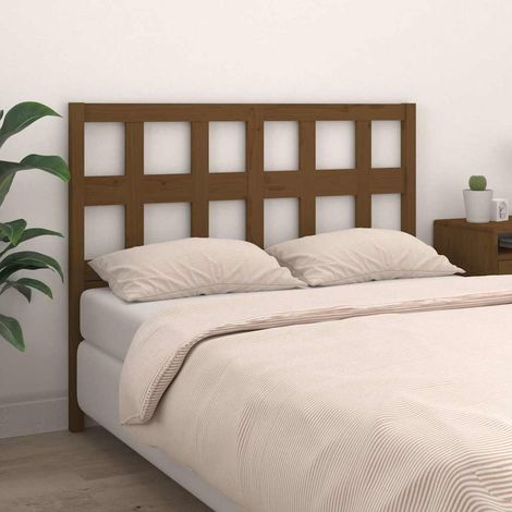 vidaXL Cabecero de cama madera maciza pino marrón miel 125,5x4x100 cm (1/5)