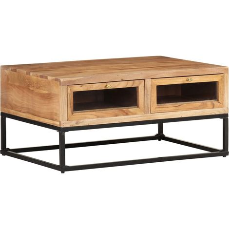 Table basse 90x60x40 cm en bois d'acacia massif