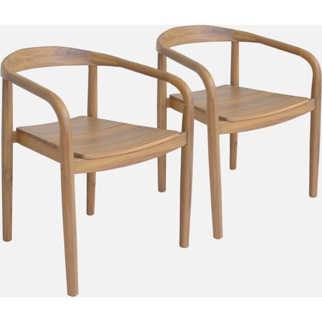 Sillón de jardín de madera de acacia, set de 2