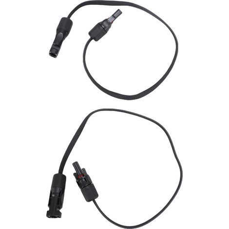 1 paire de câbles d'extension solaires de 6 mm² avec noyau en cuivre pur avec connecteurs mâles femelles pour systèmes photovoltaïques de camping-car, installations marines 0,5 m (1/5)
