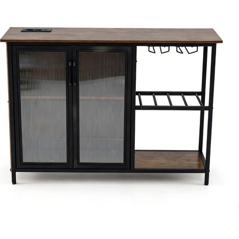 meuble bar vin maison rangement alcool station café casier petite table meuble buffet led prises électriques porte-verres large alcool whisky indépe