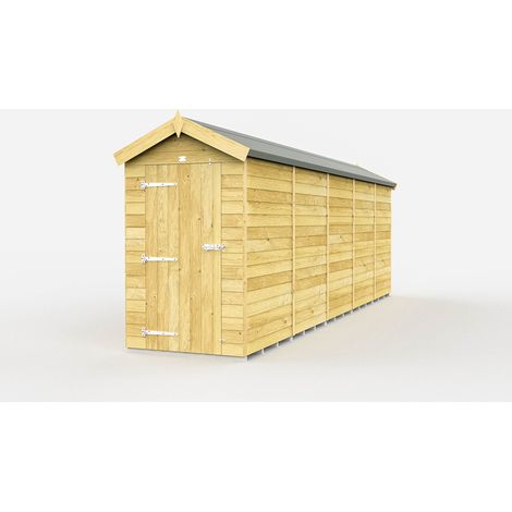 4 x 19 Feet Apex Shed - Single Door Without Windows - Wood - L560 x W118 x H217 cm