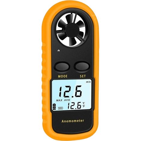 Hochpräzises, tragbares Digitalanemometer ±5 % – LCD-Hintergrundbeleuchtung – 4-in-1-Messung für Windgeschwindigkeit, Temperatur und Luftvolumen – Ideal für den Außeneinsatz (1/4)