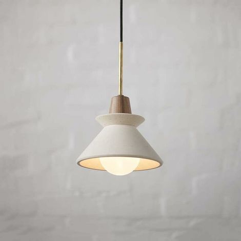 lustre E27 Moderne Lampes Suspendues Mini Béton Pendentif Lumière Industrielle Ciment Lustre Décor À La Maison Nordique Cuisine Pendentif Luminaire pour Salle À Manger Bar Salon  (lumière blanche,20cm (1/5)