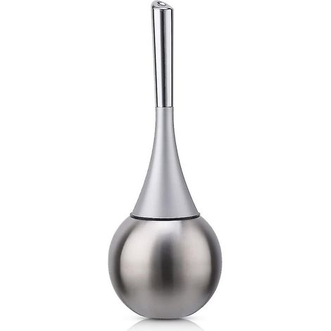Porte-brosse WC sur pied en acier inoxydable poli brossé (brosse incluse) - argent (1/5)